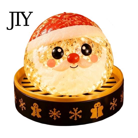 Slow Rebound Dumpling Toys 1/5Pcs Christmas Stress Relief Toy, LED Glowing Squeeze Toy with Steamer, Santa Snowman Reindeer Gingerbread Man
