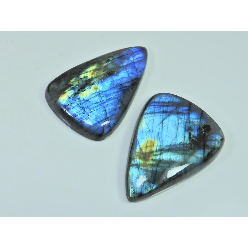 44-48 MM Natural Labradorite Multi Pear Cabochon Loose Gemstone 2 Pcs Lot D-251