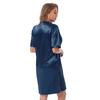 Womens Satin V Neck Nightgown Short Sleeve Split Side Nightdress Elegant Sleepwear Comfortable Loungewear