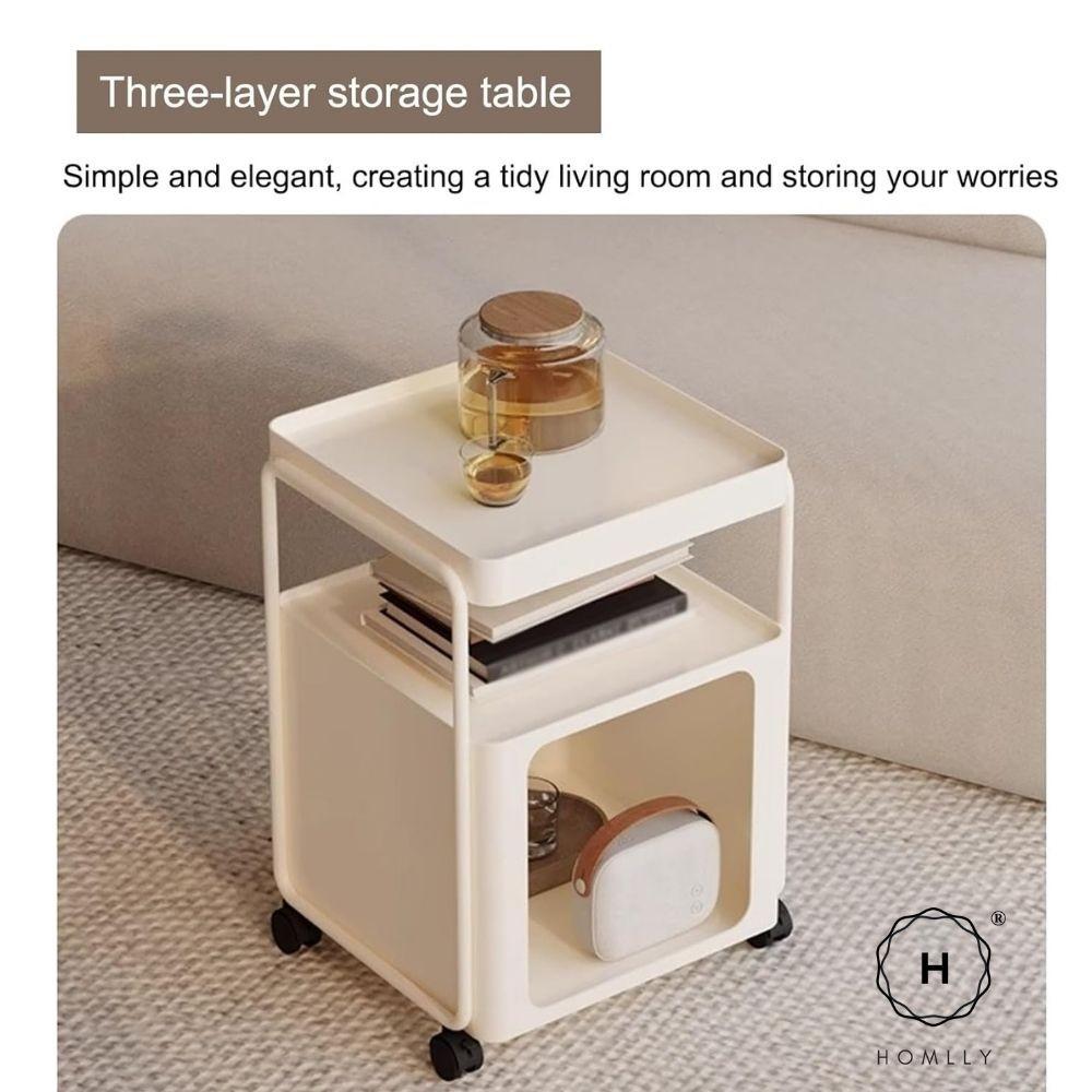 Homlly Luiio 3-tier Side Table with Wheels