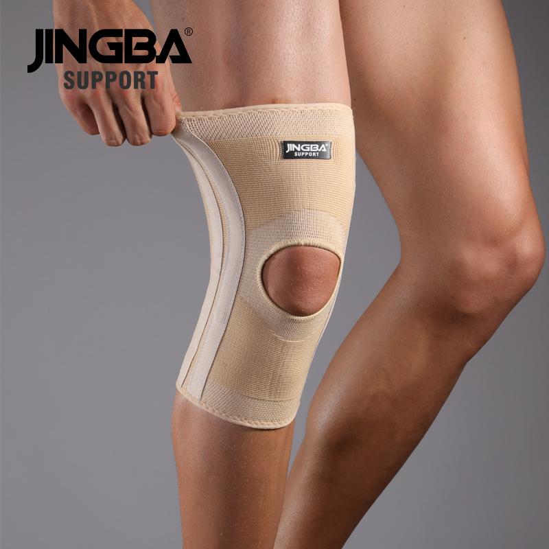 JINGBA SUPPORT Ginocchiera elastica con supporto a molla Ginocchiera protettiva per pallavolo basket Rodillera deportiva