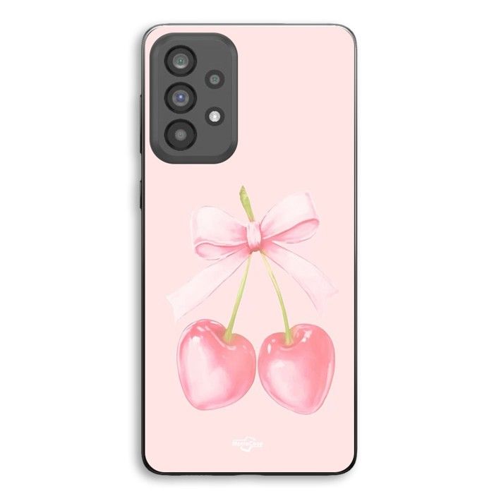 Coque de téléphone - MANIACASE - Samsung Galaxy A53 - Cerise noeud - Silicone TPU - Souple nero