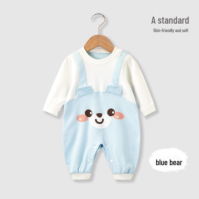 

Детский хлопковый комбинезон унисекс на весну и осень – комбинезон с длинными рукавами для новорожденных, идеально подходит для ползания и игр. 80cm