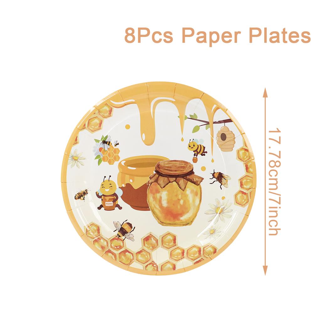 Bee Hive Theme PE Tablecloth Happy Birthday Party Decor Kids Wedding Baby Shower Party Supplies Kitchen Dining Table Cover