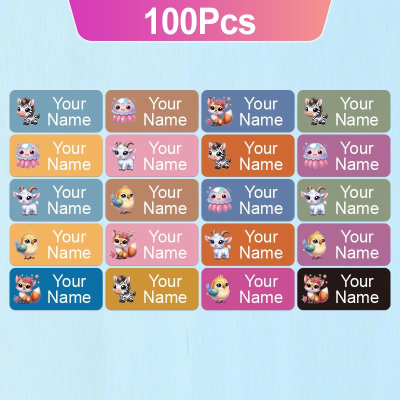 

Custom Name Labels - Personalized Waterproof Stickers for School Books, Pens, Pencil Cases, Drink Bottles | Trendy Durable 3X0.13CM