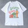 Jedz Swoje Warzywa Retro Graficzny T-shirt Koszulka Wegańska Warzywa Sitodruk Bawełniana Koszulka Ubrania z Targu Rolniczego Foodie Ogrodnictwo