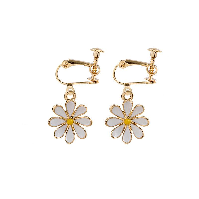 Cute Small Flowers Drop Earrings For Women Sweet Fashion Korean Daisy Sunflower Female Pendant Ear Gifts Jewelry