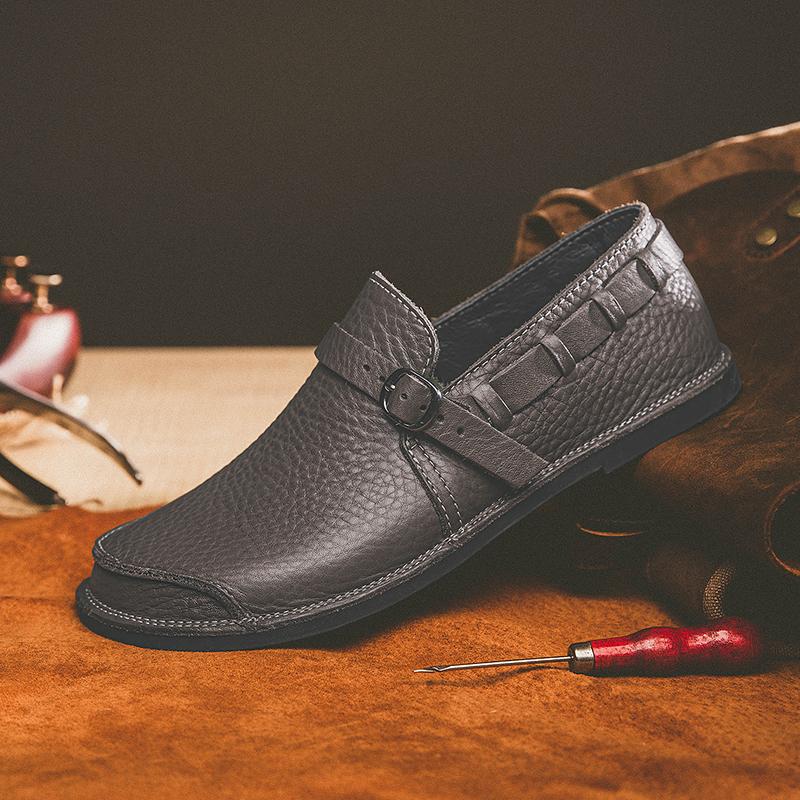 Fashion Designer Brand Retro Business Shoes Classic Brown Men's Leather Casual Shoes Soft Sole Comfortable Men's Business Dress Shoes