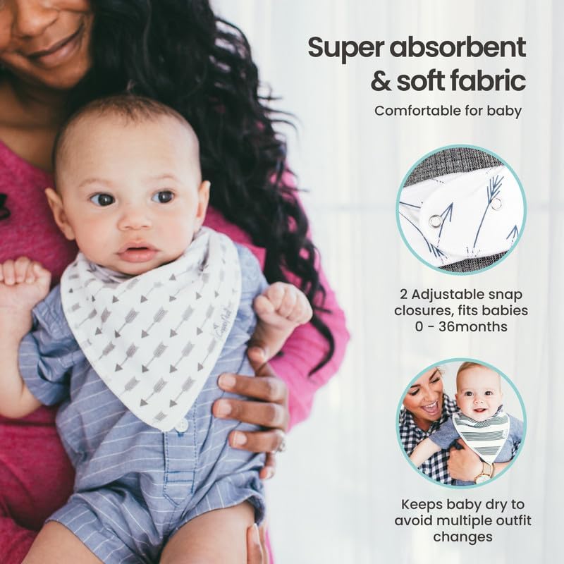 Copper Pearl Water Rask Stilig Bib Bandana Sett med 6 Sunny [Copper Pearl] Bib, Absorberende, Tørkende, Sett, Bib,