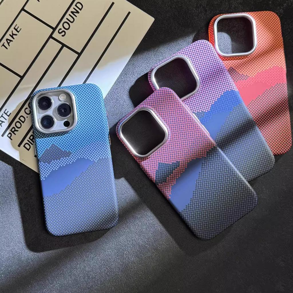 Pro iPhone 13 Pro 6,1 palce Kryt Tvrdé PC Textura z uhlíkových vláken Pouzdro Kompatibilní s MagSafe