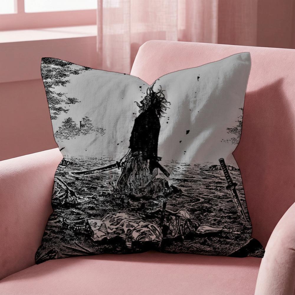 M-Manga V-Vagabond Cushion Cover Multi-Scene Pillow Cover for Home & Car - Reversible, Soft & Durable for Daily Use