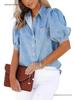 2026 Spring/Autumn European Style Multi-color Women's Imitation Denim Cardigan Shirt, Various Sizes