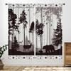 Rustic Deer Curtains,Farmhouse Cabin Lodge Country Forest Hunting Wild Animal Vintage Elk Window Treatments Drapes for Bedroom