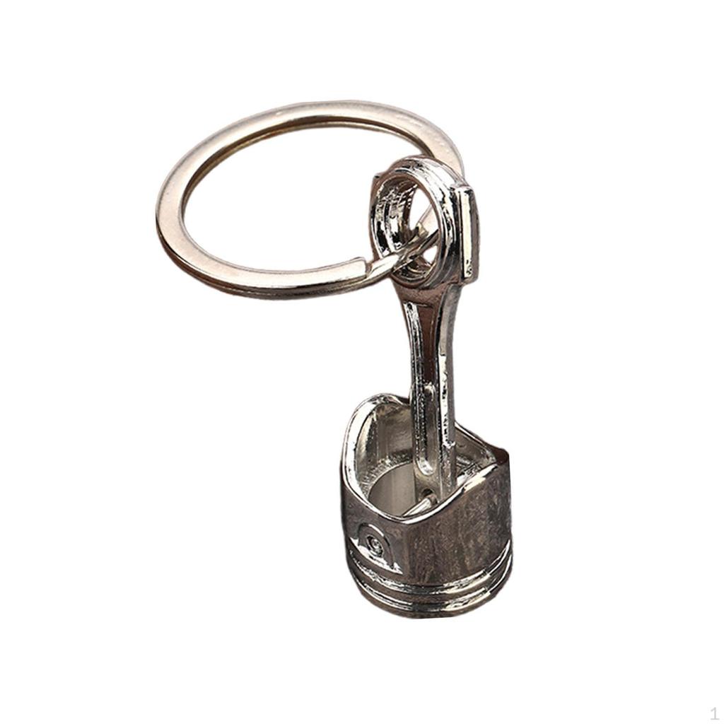 Car Engine Piston Style Keychain Keyring Zinc Alloy Auto Parts for Handbag Wallet