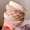 2023 Pink High Crown Headband & Hair Clips Set for Girls - Wide Edge Beauty Accessory