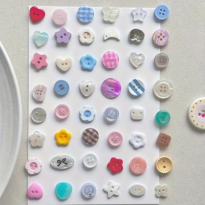1 Set Beaded Jewelry Craft Supplies Mystery Pack Plastic Instagrammable Pastel Buttons for Crafts DIY 11mm