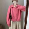 High-end Fashion Lapel Double Zipper Sweater Women's Autumn and Winter New Lazy Style Casual Knitted Cardigan Jacket