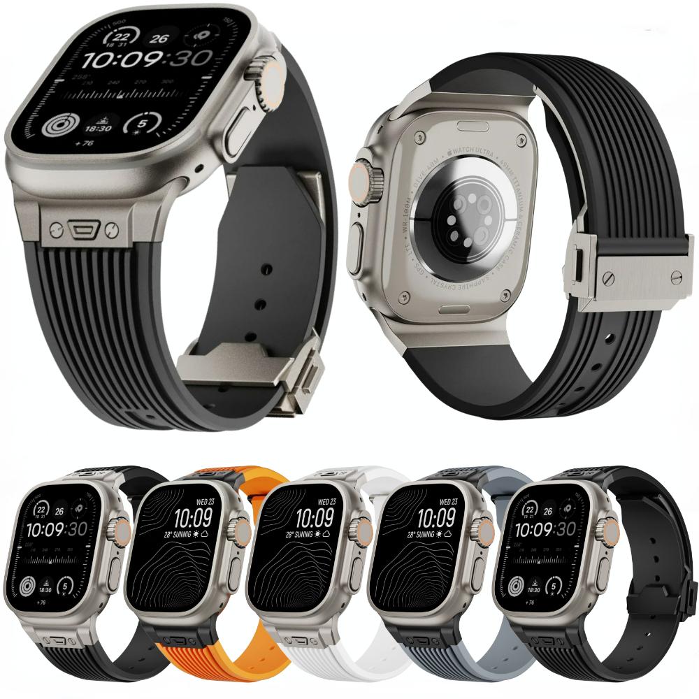 Liquid Silicone Strap for Apple Watch Ultra 3/2 Strap 49mm Sports Wristband iWatch Series 11 10 9 8 7 6 5 SE 45mm 44mm 46mm Belt