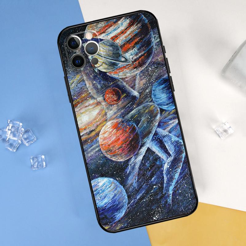 

Чехол для телефона Луна Звезды Космос Для iPhone 16 Pro Max 13 12 Mini 11 14 15 Pro Max XR 16 15 Plus 16e Защитный Чехол iPhone 13