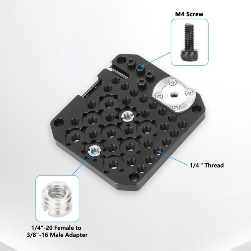 Aluminum Alloy Multi Hole Plate With 1/4 And 3/8 Inch Quick Assembly Board Mounting Holes For Camera Accessories