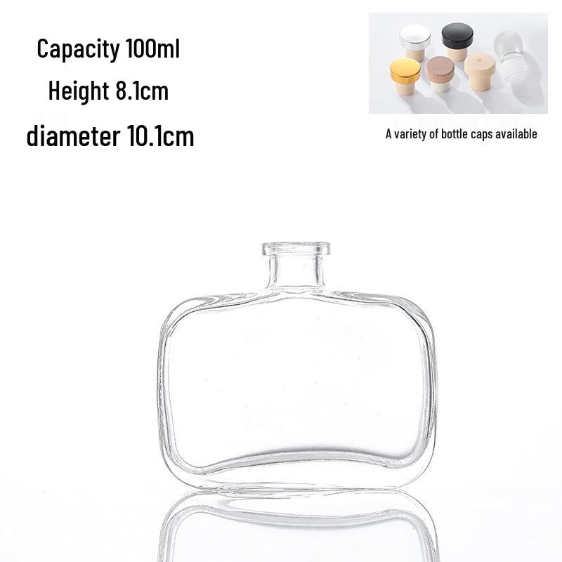Flat Square Transparent Aroma Diffuser Bottle for Home Decor