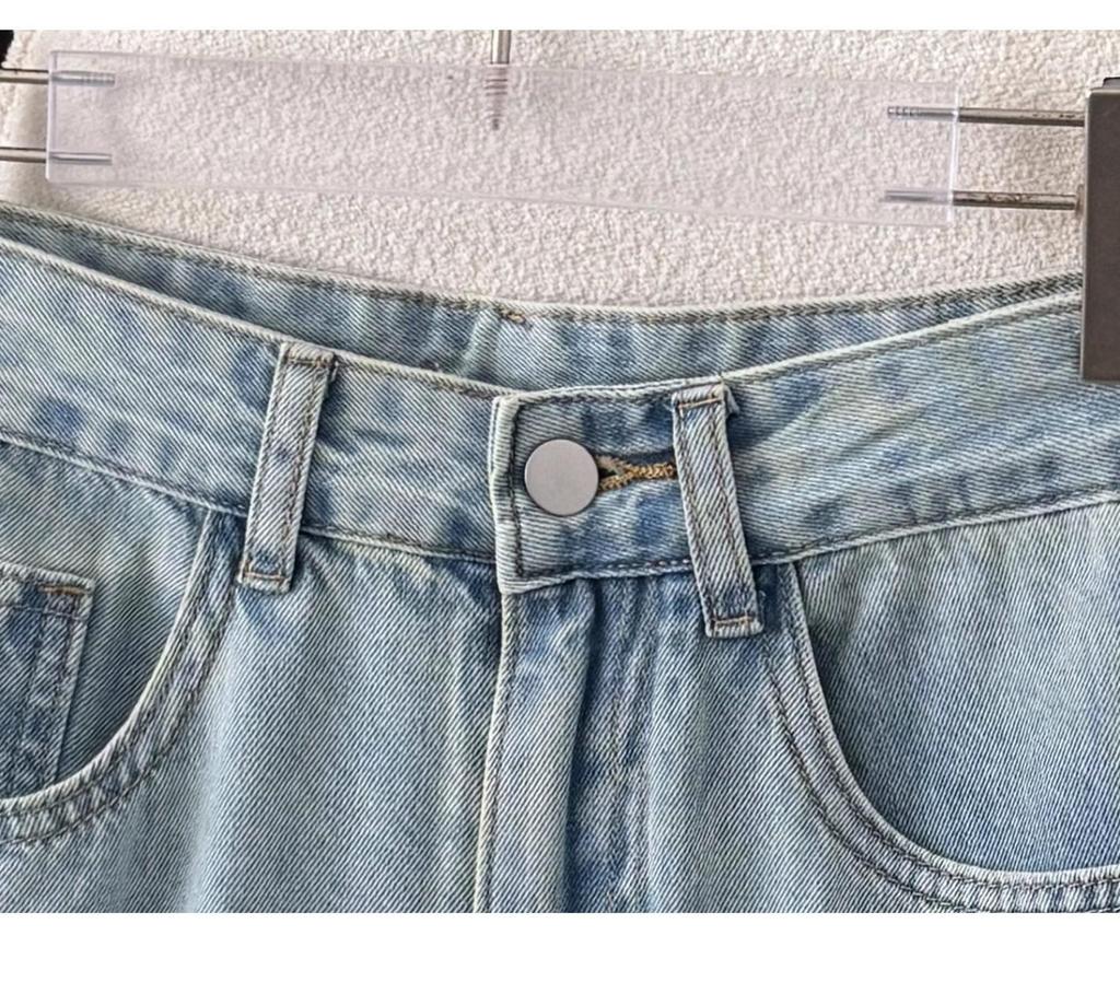 Girl's Jacquard Wide-Leg Slimming Jeans - Women's Spring 2025 High-Waisted Straight-Leg Pants