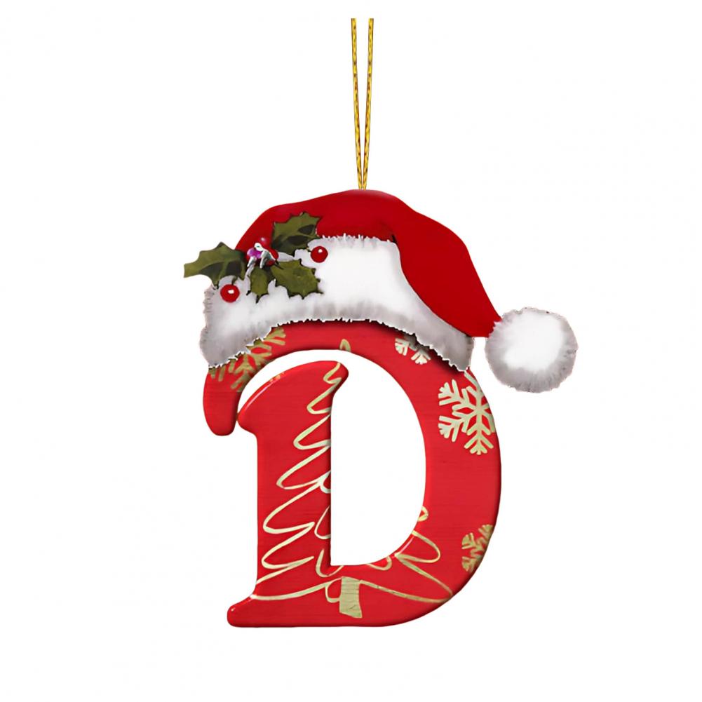 Christmas Tree Letter Decorations Ornaments Set with Santa for Home Holiday
