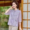 2025 New Chinese Style Summer T-Shirt for Mid-Aged Women