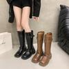 Retro Western Cowboy Boots Women's Long Boots Square Head High Knight Boots Zhao Zhaoyi Same Maillard Short Boots