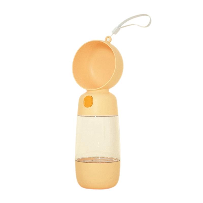 

Good-2 In 1 Portable Food Grade Material Dog Cat Travel Pet Water Cup Bottle With Food Dispenser помаранчевий