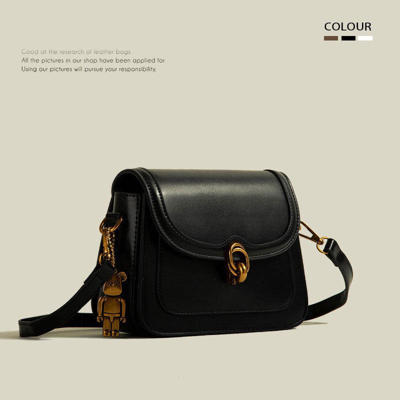 

Retro Textured Small Square Crossbody Bag чорний