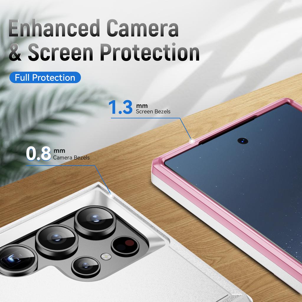 For Samsung Galaxy S24 Ultra Case Military Grade Ring Kickstand PC+TPU Phone Cover