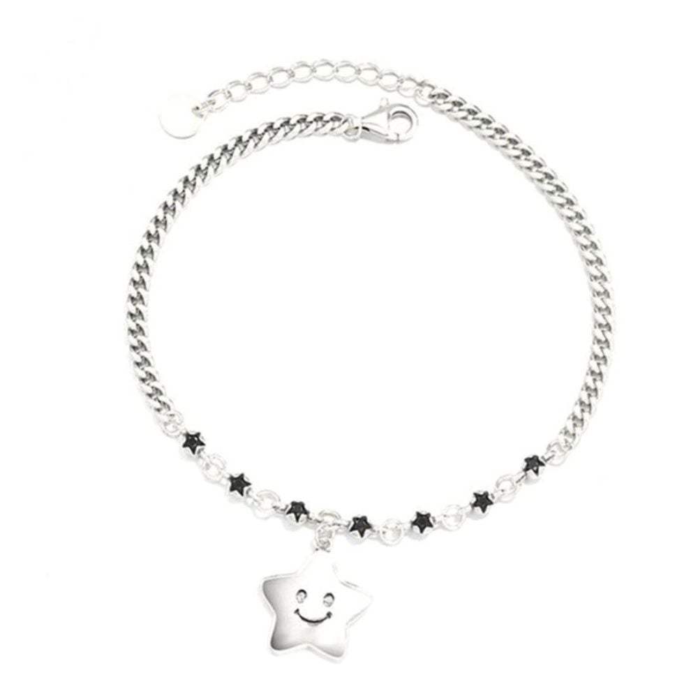 Anniversary Bangle, Friendship Accessory, Star Pendant, Silver Bangle