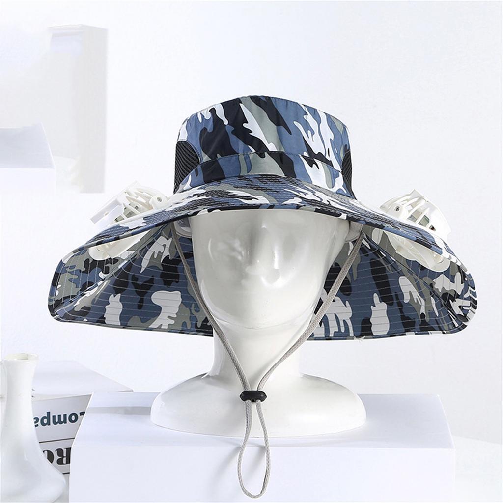 Outdoor Mountaineering Fishing Sun Hat With Large Solar Fan