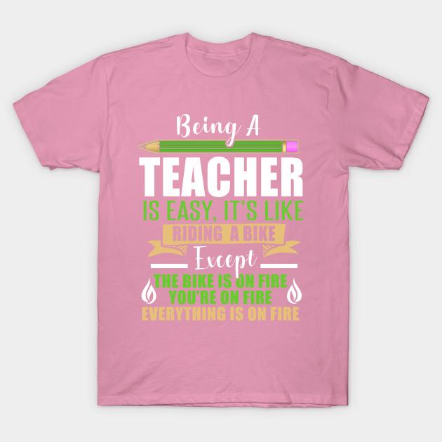 T Shirt Women Funny Educators T Shirt Being A Teacher Is Easy Harajuku Print Kawaii Tshirt Summer Short Sleeve Female T-Shirt Top Tee