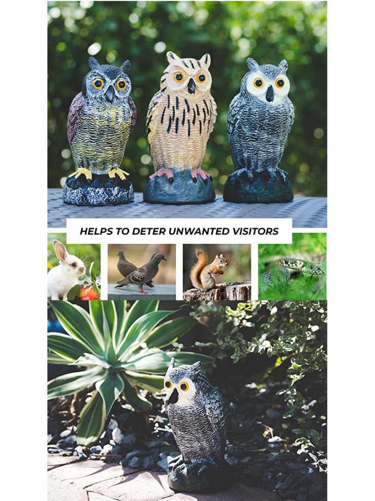 Cross-Border Owl: Outdoor Bird-Scaring, Rodent-Repelling Resin Ornament with Head Movement