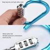 Padlocks for Luggage Aluminum Alloy Locks 3 Dial Digit Resettable Lock Carabiner