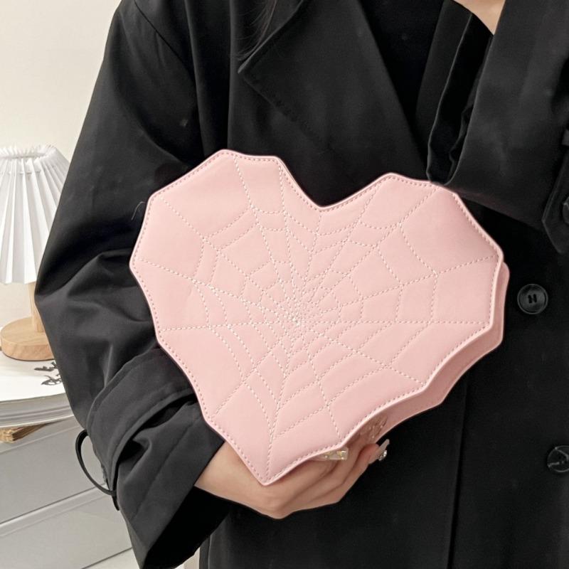 Street Wind Love Embroidery Thread Messenger Bag Personalized Spider Web Women's Bag Multi-functional Double Shoulder Messenger Bag