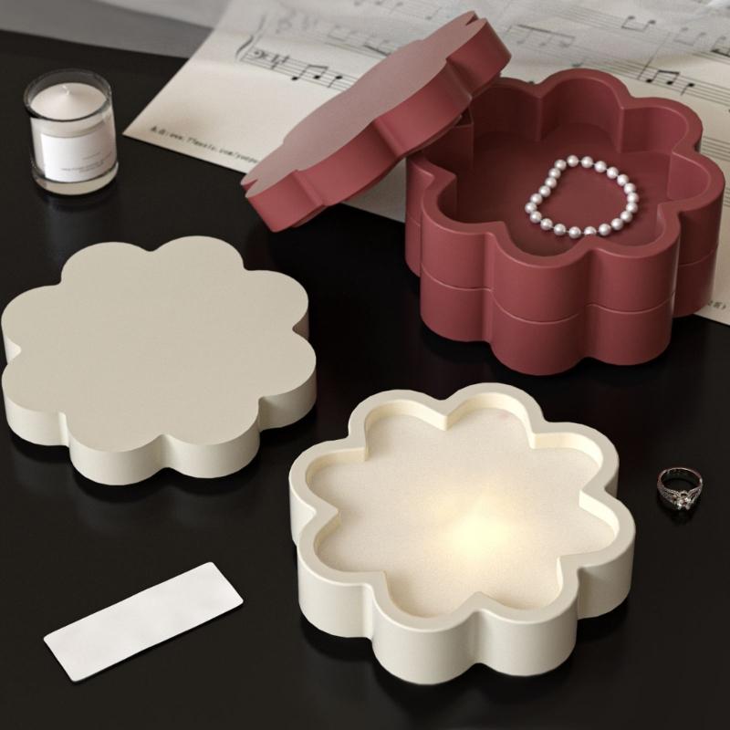 Stackable Flower Silicone Candle Cup Molds For Handmade Candle Soaps Jewelry Storage Jar Making And Epoxy Resin Craft