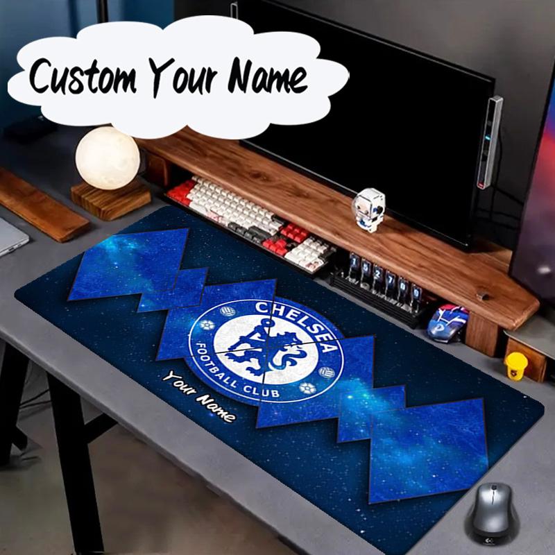 Custom Name Mouse Pad Blue Chelsea Football Club Logo Mouse Pad, Gaming Mouse Pad, Keyboard Pad, Desk Decor for Computer Notebook Fan Birthday Gift