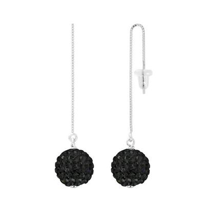 Earrings - LOVA - LOLA VAN DER KEEN - Genuine Black Crystal - 925 Sterling Silver - Push Button System