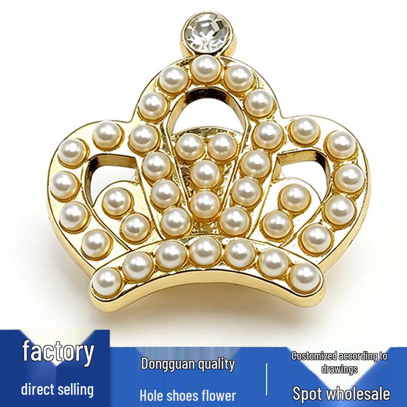 Metal Diamond Pearl Series Crocs Flower Shoe Accessories