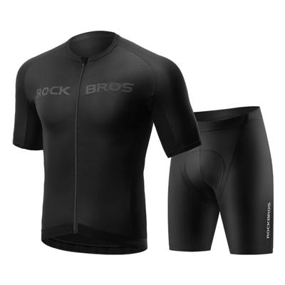 ROCKBROS Kurzarm Radtrikot Set für Hohe 3D und Ideal für Rennräder Größe Herren Sommer, Elastizität, Kompression, Gepolstert, Atmungsaktiv,