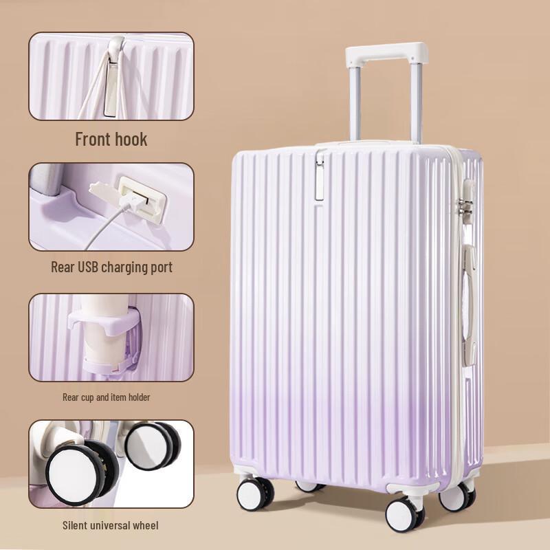 OEING Women s Gradient Hardshell Luggage with USB & Cup Holder 1