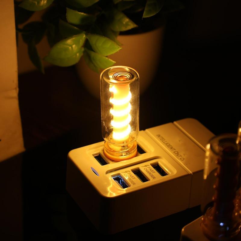Car USB LED Spiral Filament Touch Dimming Bulb 5V Retro LED Bulbs 1W Night Light Camping Incandescent Decorative LED Lighting