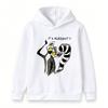 Kids Boys Girls Pullover Hoodie, Cartoon It's Alright Lemur Print Long Sleeve Casual Hooded Sweatshirt for Children Daily Casual Wear
