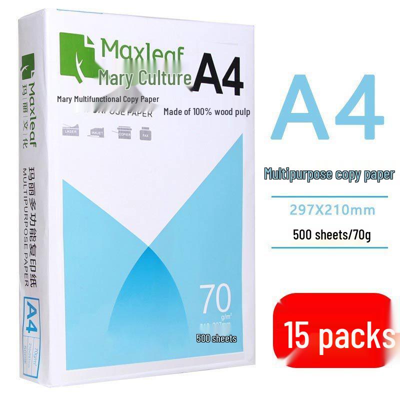 Mary A4 70g Printing & Photocopying Paper, 100 Sheets - White Draft Paper for Students & Office Use