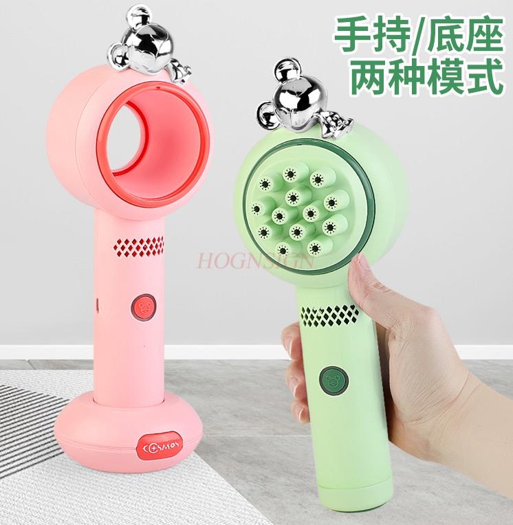 Fan Blowing Bubble Machine Children'S Toys Handheld Electric Portable 2-In-1 Cooling