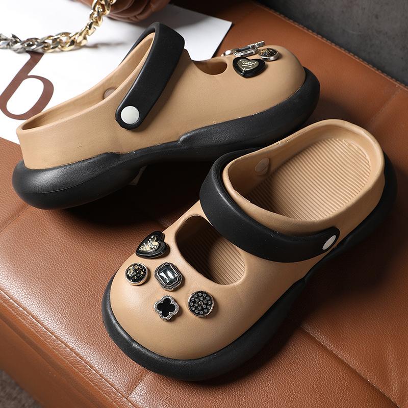 V Hole Shoes New Beach Non-slip Seaside Couple Slippers Women's Summer Wear
