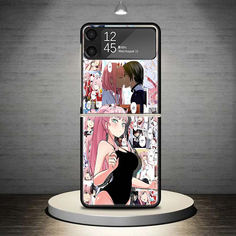 Darling In The FranXX Anime Phone Case For Samsung Galaxy Z Flip 7 6 5 4 3 5G Shockproof Cover Z Flip7 Flip6 ZFlip5 Flip3 Flip4